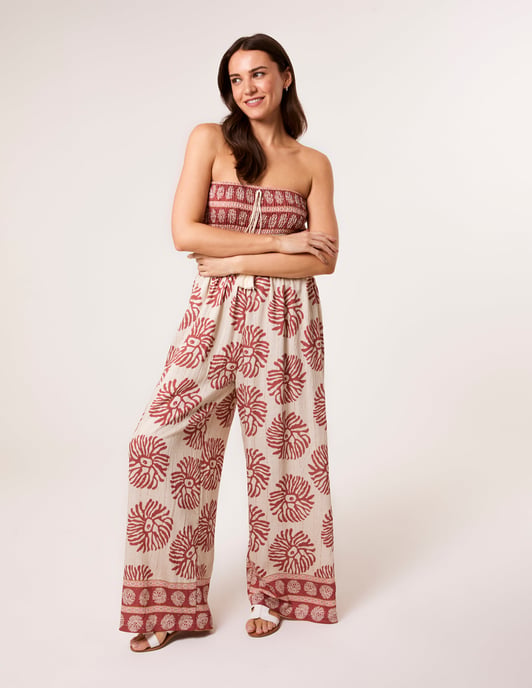 Strapless Elasticated Printed Jumpsuit - Image 2