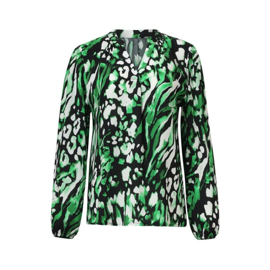 Smashed Lemon Groen en zwart dierenprint top met v-hals | - Image 2
