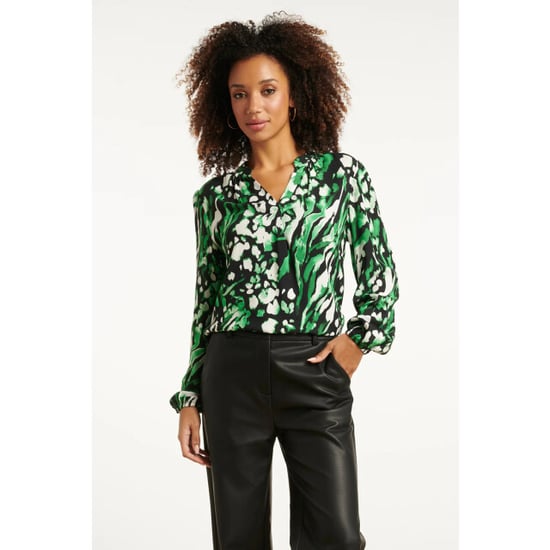Smashed Lemon Groen en zwart dierenprint top met v-hals | - Image 4