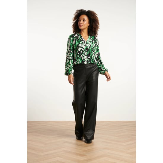 Smashed Lemon Groen en zwart dierenprint top met v-hals | - Image 5