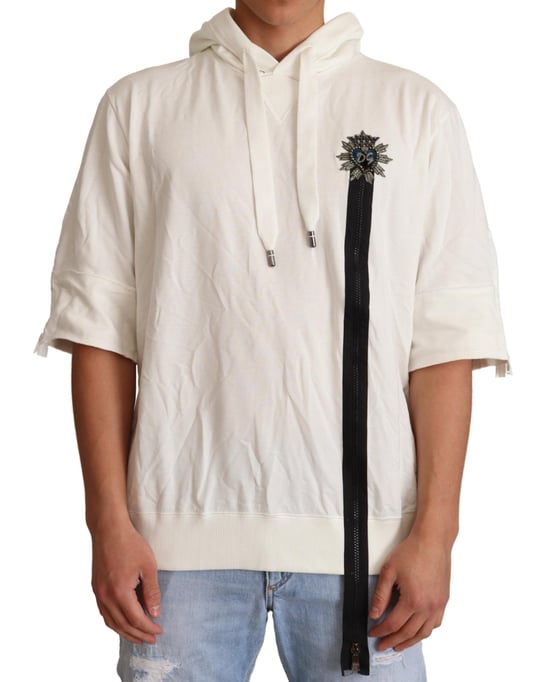 Kortärmad stickad hoodie - Image 1