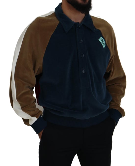 Velours Sweatshirt Colorblock Polokraag - Image 5