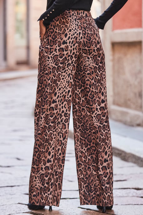 Leopard Print Wide Leg Trouser - Image 4
