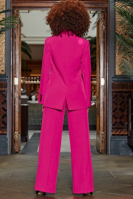 Pink Wide Leg Tuxedo Trousers - Image 3