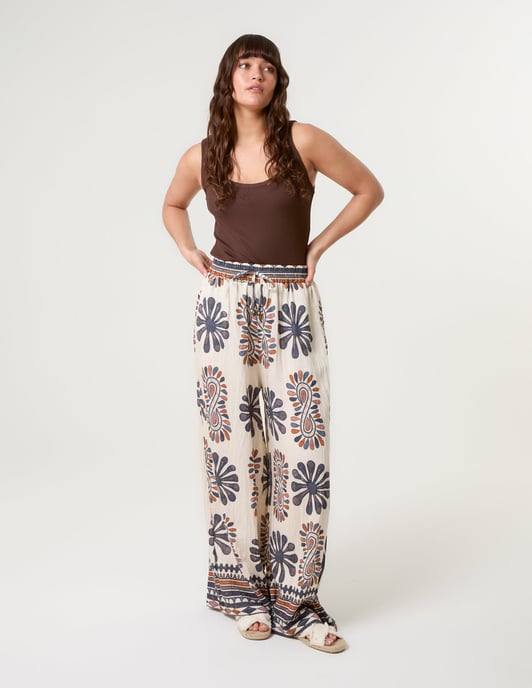 Print Wide-Leg Trousers - Image 3