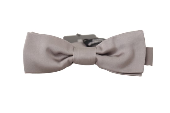 Grey Silk Bow Tie - Image 1