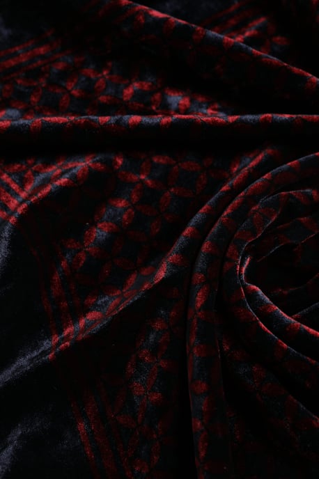 Patterned Velvet Scarf - Image 5