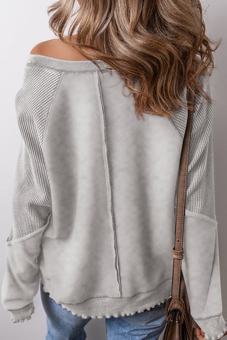 Färgblock Löst Sweatshirt - Image 2