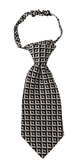 Geometric Pattern Tie Black And Beige - Image 1