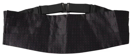 Svart Röd Prickig Silkes Cummerbund - Image 2