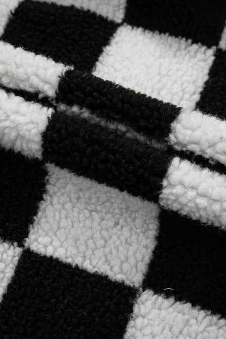 Checkered Sherpa Fleece Jacket - Image 3