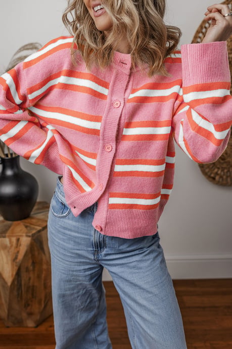 Striped Knit Cardigan - Image 4