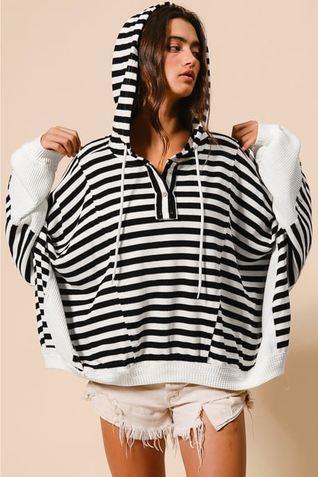 Striped Ribbed Knit Pullover Sweater - Image 3
