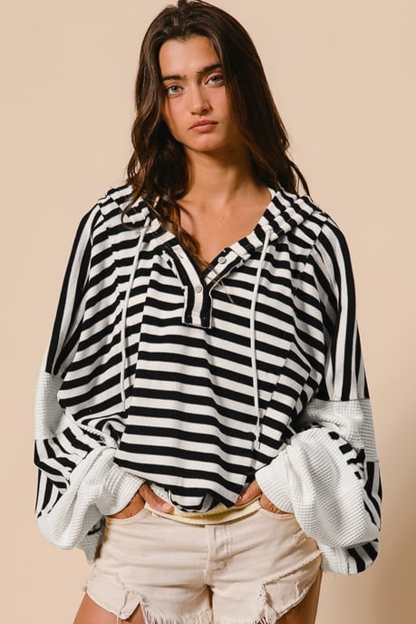 Striped Ribbed Knit Pullover Sweater - Image 4
