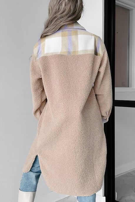 Sherpa Fleece Plaid Jacket - Image 3