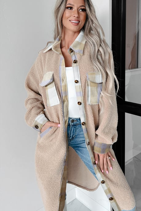 Sherpa Fleece Plaid Jacket - Image 5