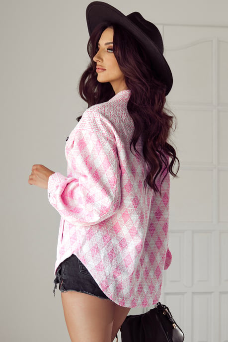Argyle Oversized Skjortjacka - Image 2