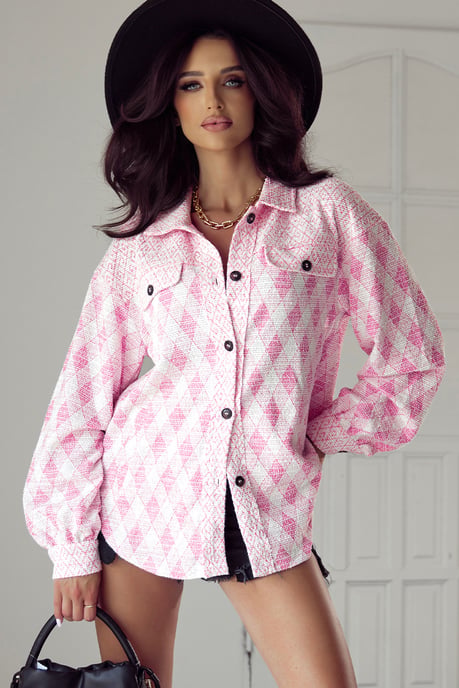 Argyle Oversized Skjortjacka - Image 4