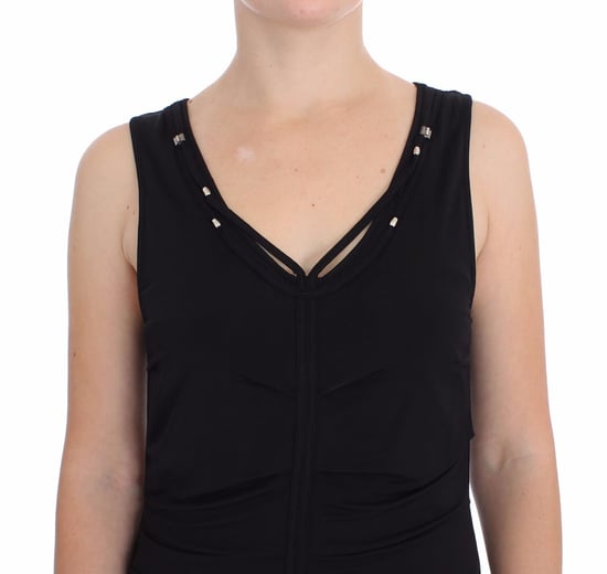 Roccobarocco Mouwloos Gerimpeld Jersey Jurk - Image 4