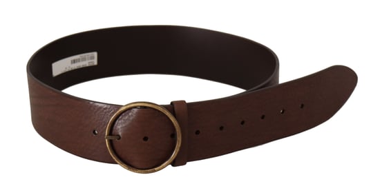 Leather Belt Brown Circular Buckle - Image 3