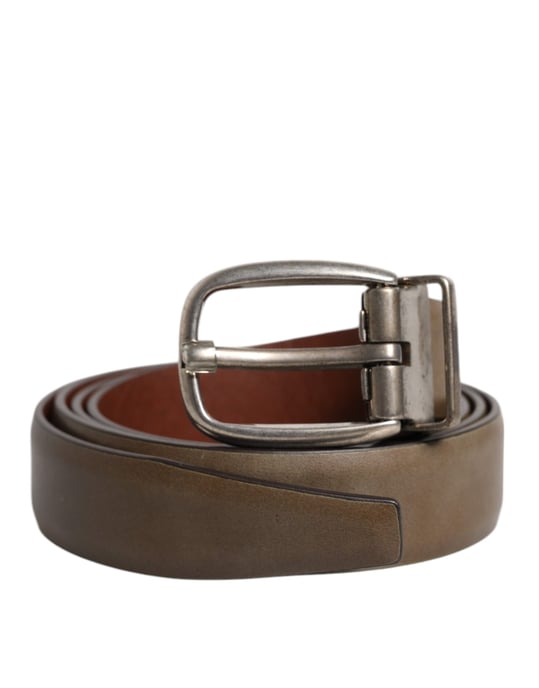 Läderbälte med metallspänne - Image 1