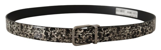 Geprinte Leren Riem Zwart en Wit - Image 2