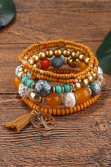 Beaded Bracelet Set Tree Of Life Charm - Image 3
