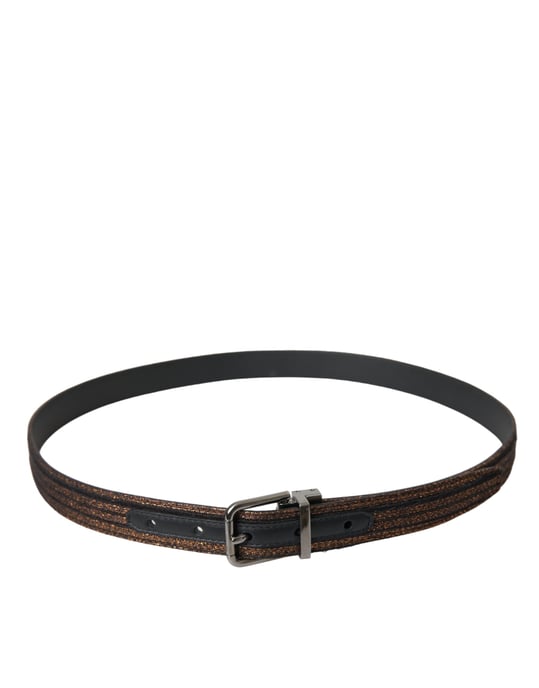 Metallic Leather Belt Brown - Image 2
