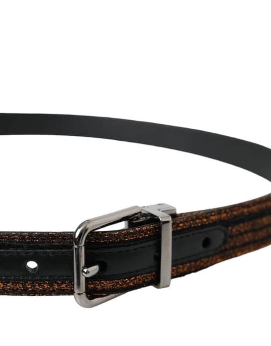 Metallic Leather Belt Brown - Image 3