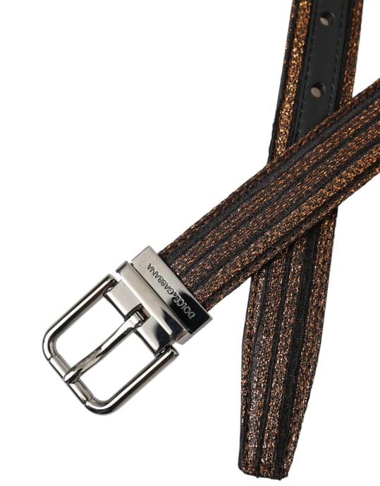 Metallic Leather Belt Brown - Image 5