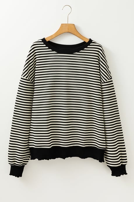 Striped Pullover Top Relaxed Fit - Image 4
