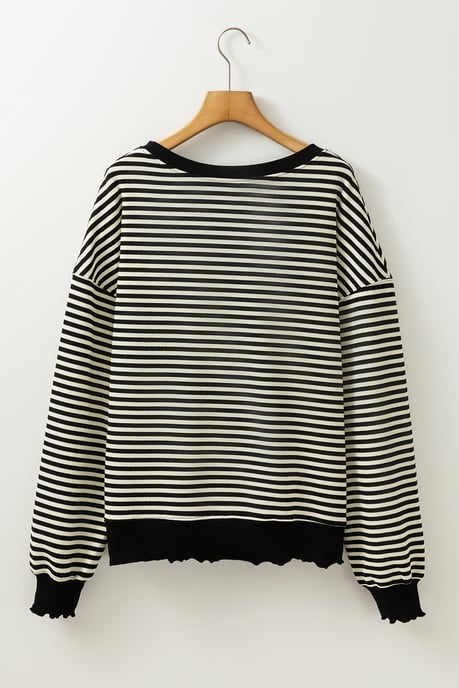 Striped Pullover Top Relaxed Fit - Image 5