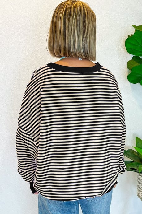 Striped Pullover Top Relaxed Fit - Image 6