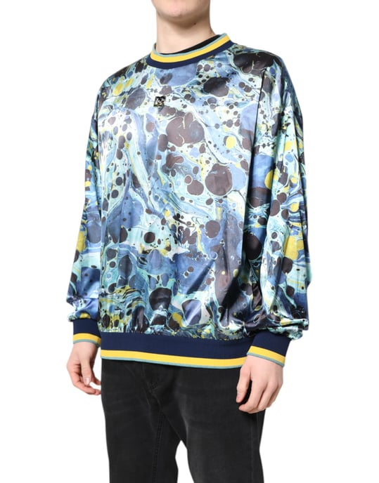 Marbled Print Pullover Sweater - Image 3