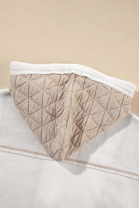 Vadderad Waffleknit Hoodie-jacka - Image 5