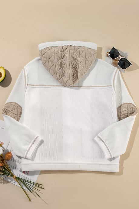 Vadderad Waffleknit Hoodie-jacka - Image 6