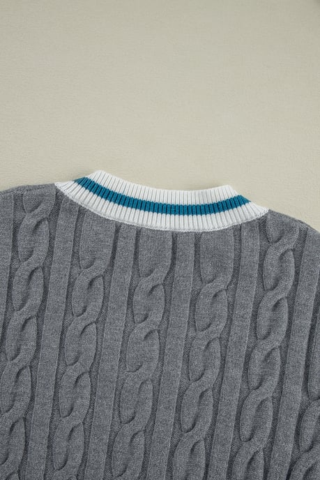 Cable Knit Vneck Sweater - Image 6