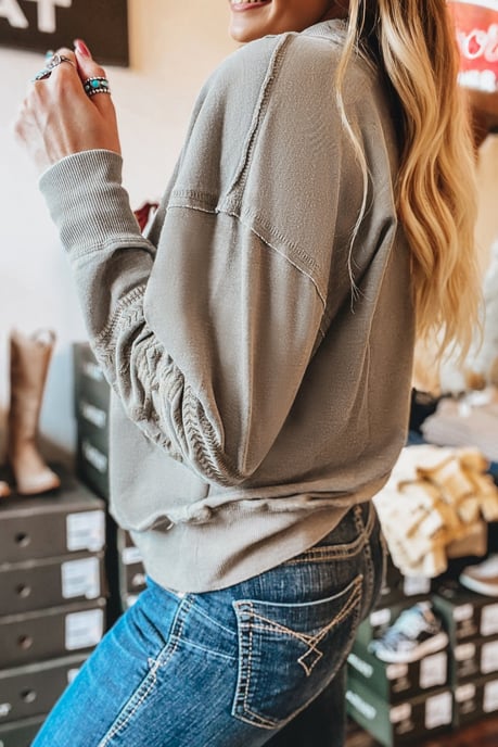 Embroidered Sleeve Sweatshirt - Image 2