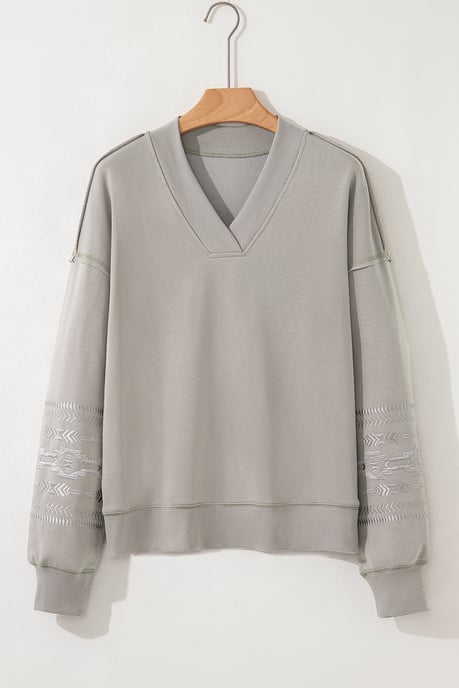 Embroidered Sleeve Sweatshirt - Image 4