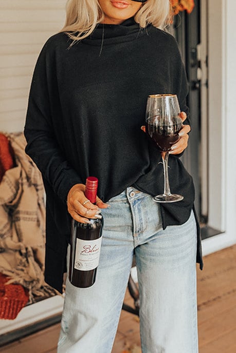 Oversized Mock Neck Sweater Relaxed Fit - Image 4