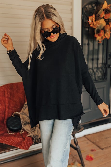 Oversized Mock Neck Sweater Relaxed Fit - Image 5