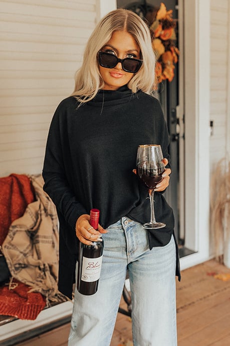 Oversized Mock Neck Sweater Relaxed Fit - Image 6