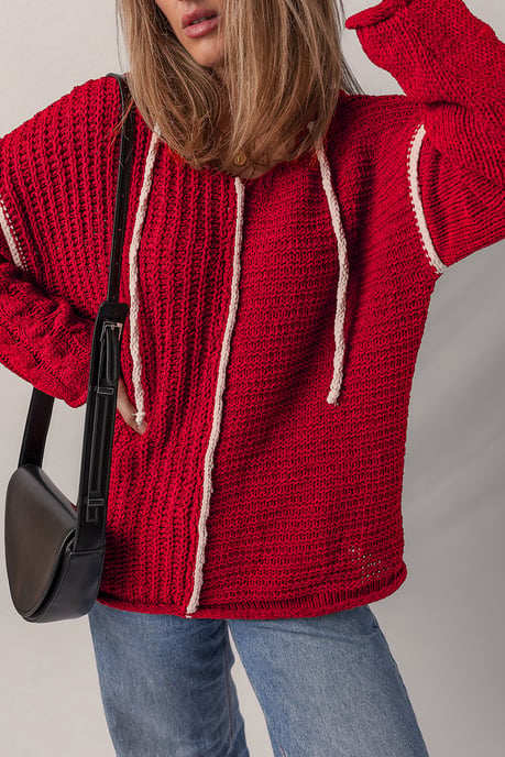Knit Hoodie Sweater - Image 3