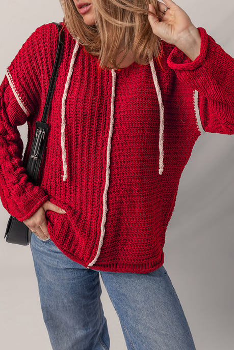 Knit Hoodie Sweater - Image 4