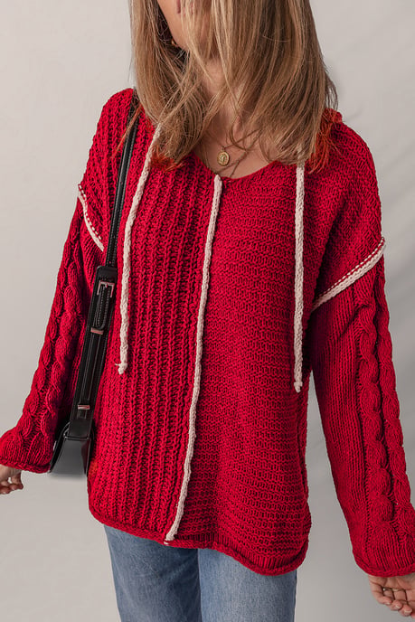 Knit Hoodie Sweater - Image 5