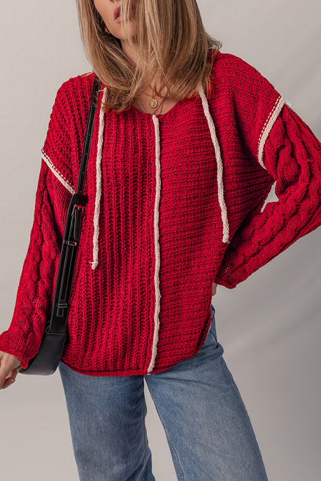 Knit Hoodie Sweater - Image 6