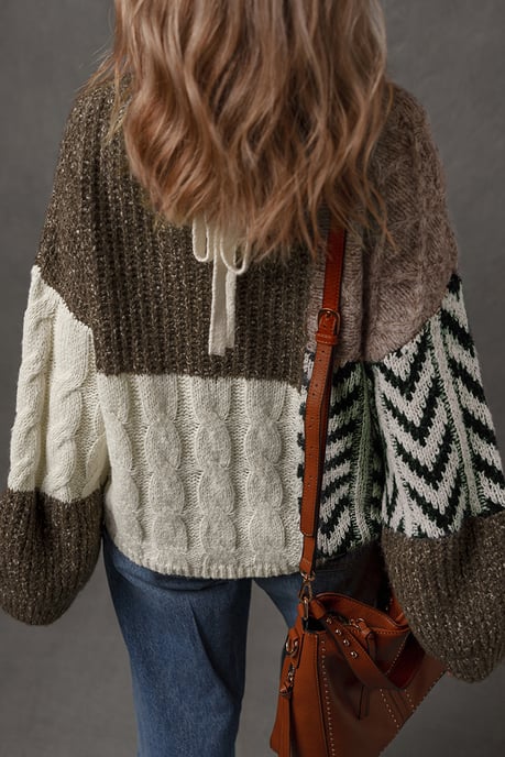 Color Block Vneck Sweater - Image 2