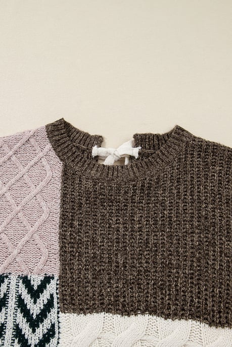 Color Block Vneck Sweater - Image 4