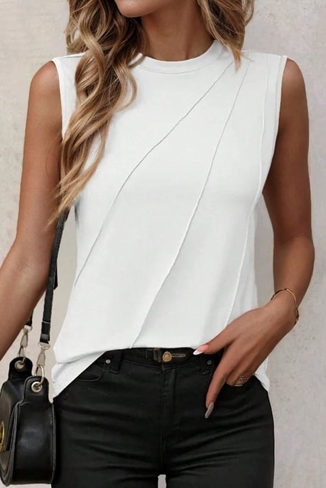 Sleeveless Stitch Detail Tank Top - Image 1