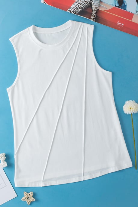 Sleeveless Stitch Detail Tank Top - Image 6